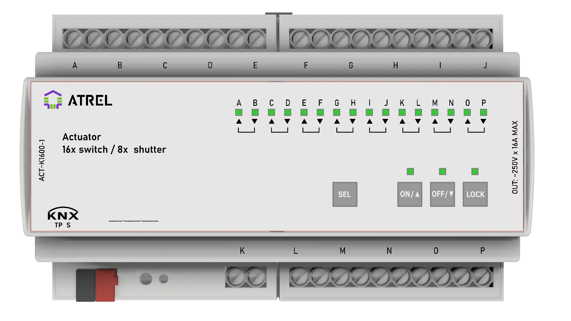 KNX relay/blind/shutters Actuator 16 output 13